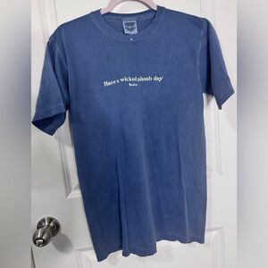 NWOT-Comfort Colors Blue Graphic Tee Boston-Small